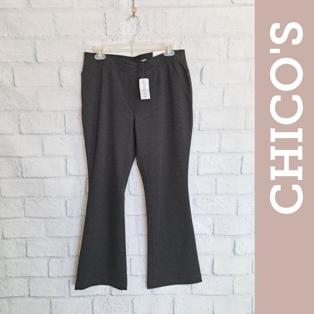 Chico's Warm Gray Flare Pants